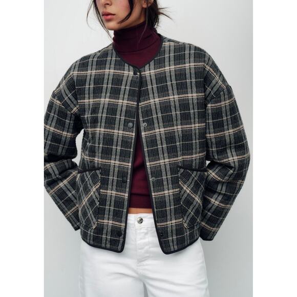 Zara Plaid Puffer Jacket - Picture 2 of 13